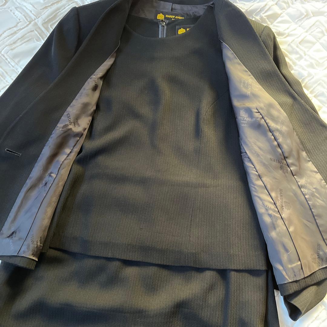 ハーディ エイミス 英国王室御用達 ブラック　ノーカラー　セットアップ