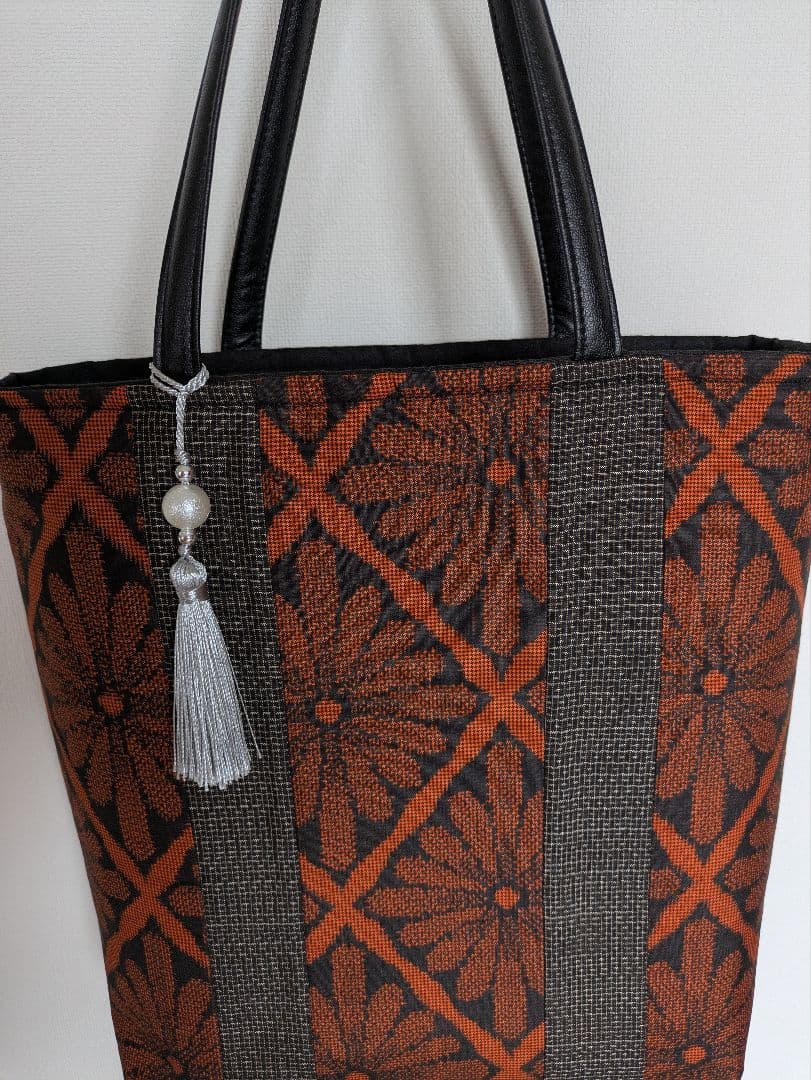 ♥お取り置き中♥着物リメイク✿大島紬反物✿ワンピース＆トートバッグ✿L〜LL