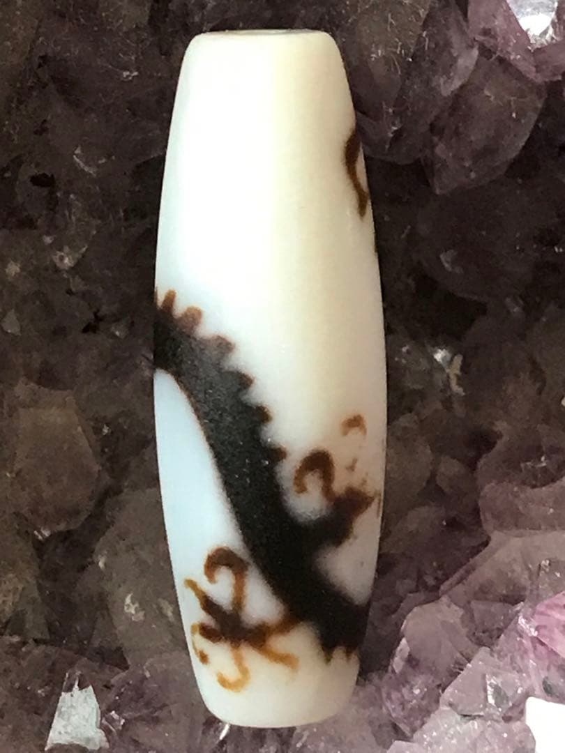 希少高級天珠‼️五爪白龍神天珠　約38×13mm