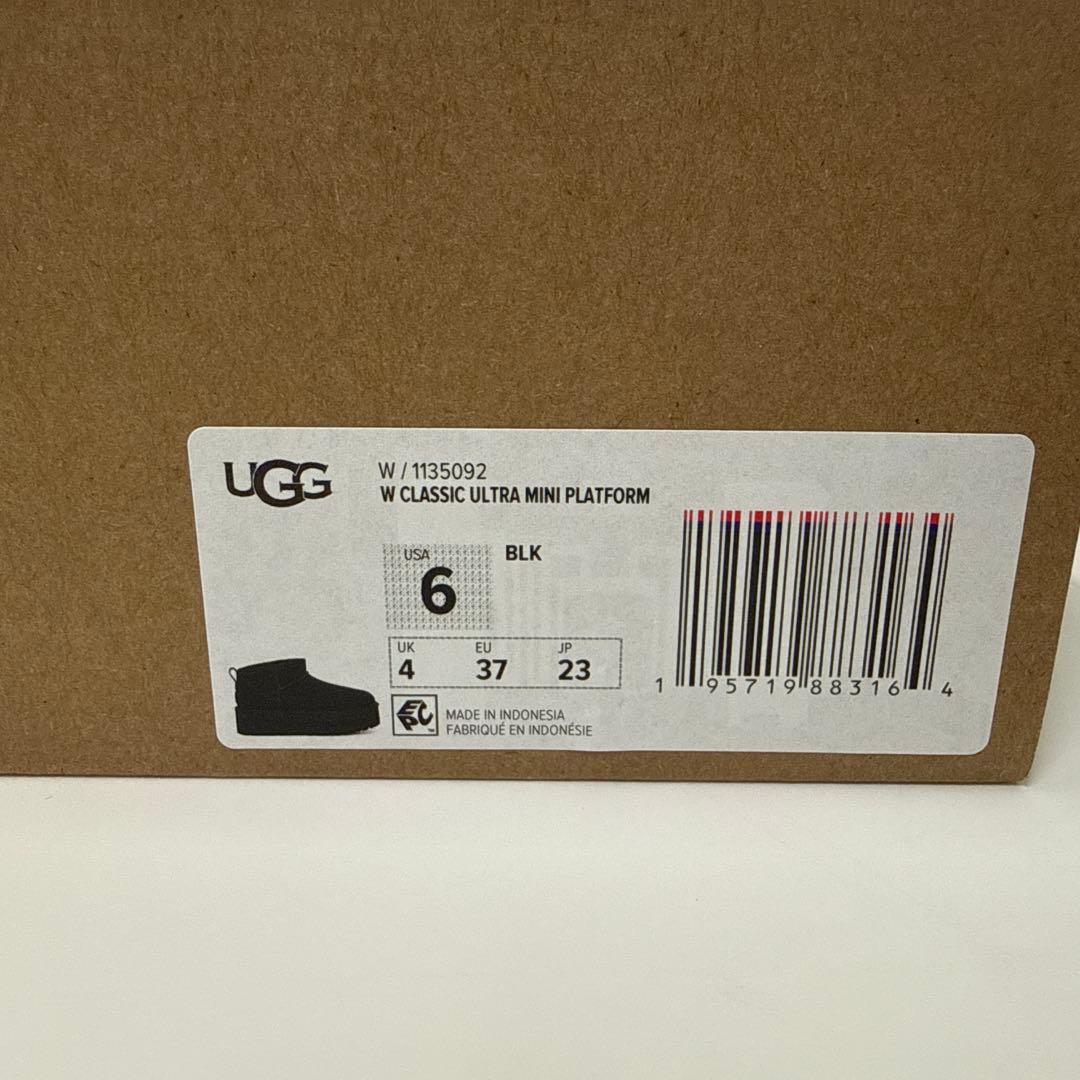 UGG クラシックウルトラミニ　プラットフォーム 黒 US6 JP23.0