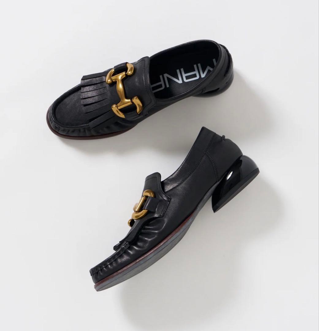 MANA ヴィンテージビットシューズ BLACK 37size 23.5㌢新品