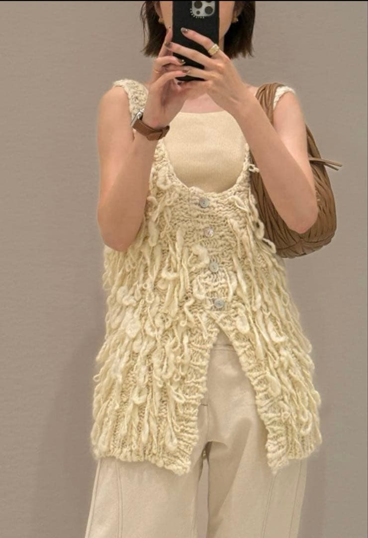 トップス Eaphi FRINGE KNIT VEST