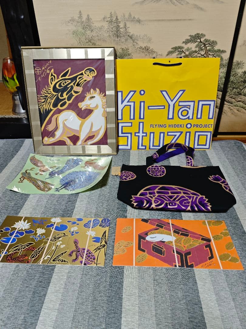 [新品未使用]キーヤンのウマの額縁 トートバッグ ステッカー おまけ