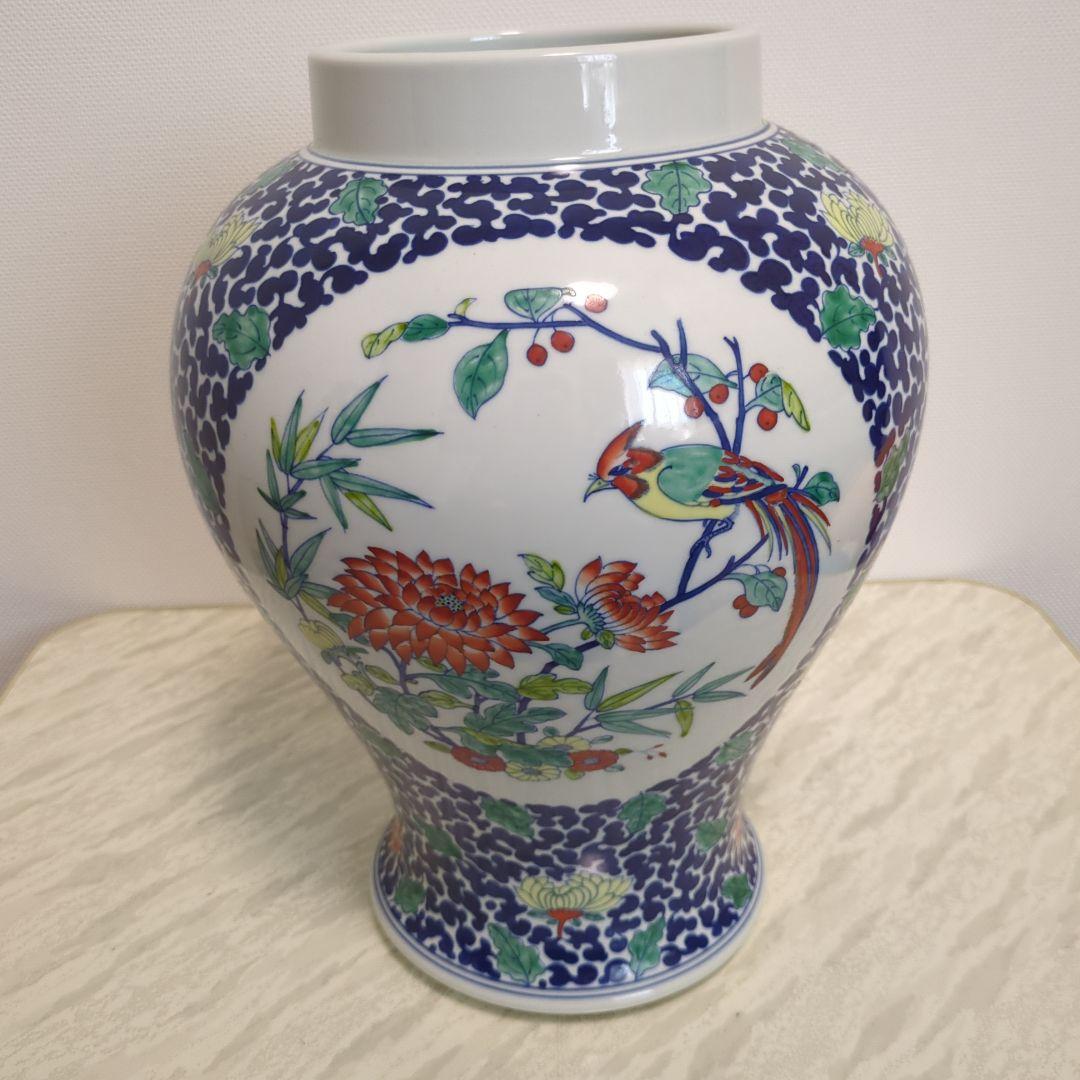 闘彩双窓花鳥菊花文沈香壺 大清雍正年製 795