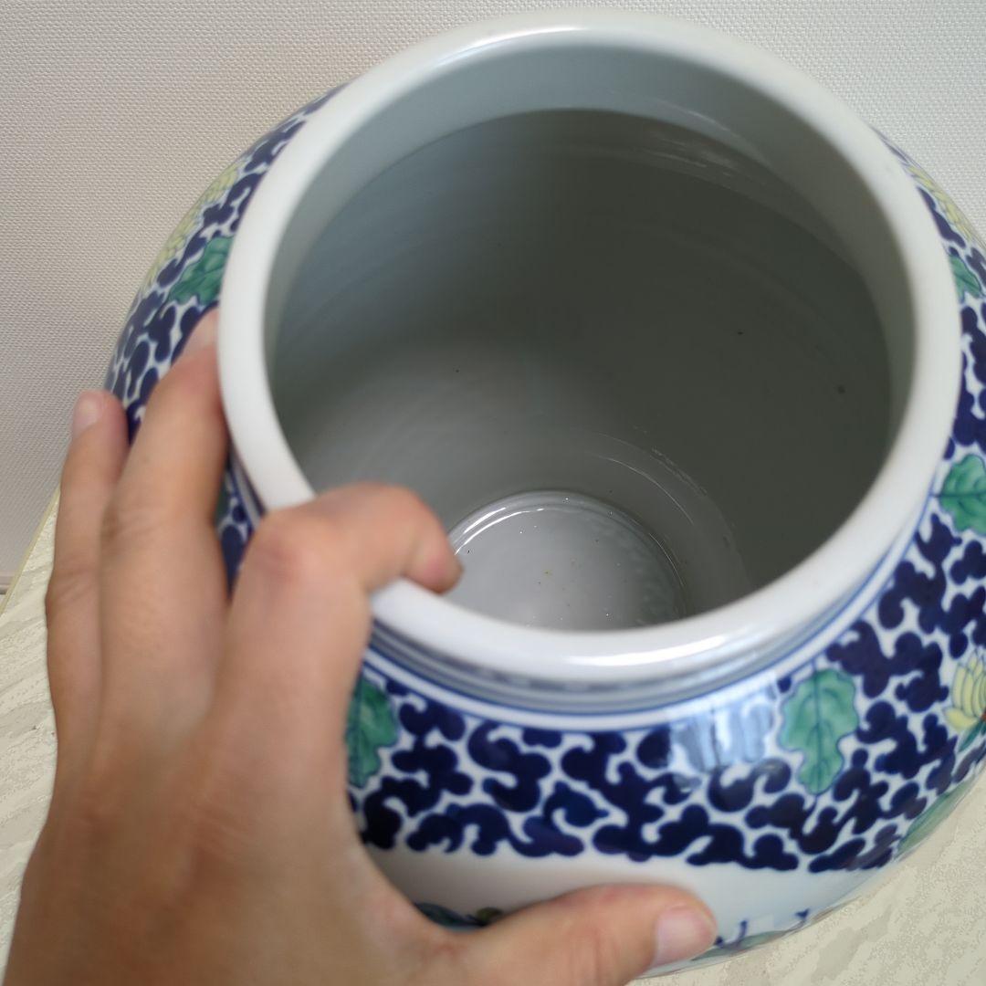 闘彩双窓花鳥菊花文沈香壺 大清雍正年製 795