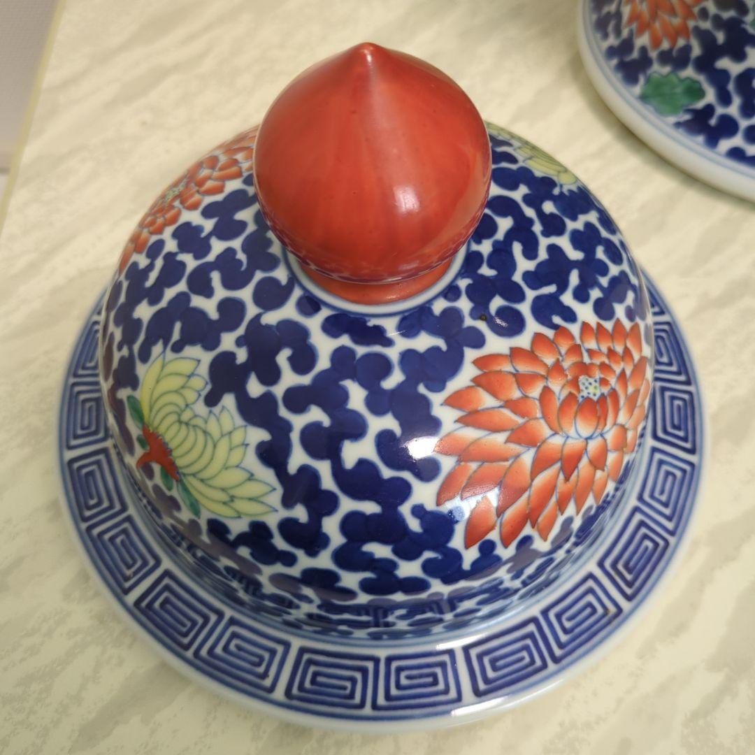 闘彩双窓花鳥菊花文沈香壺 大清雍正年製 795