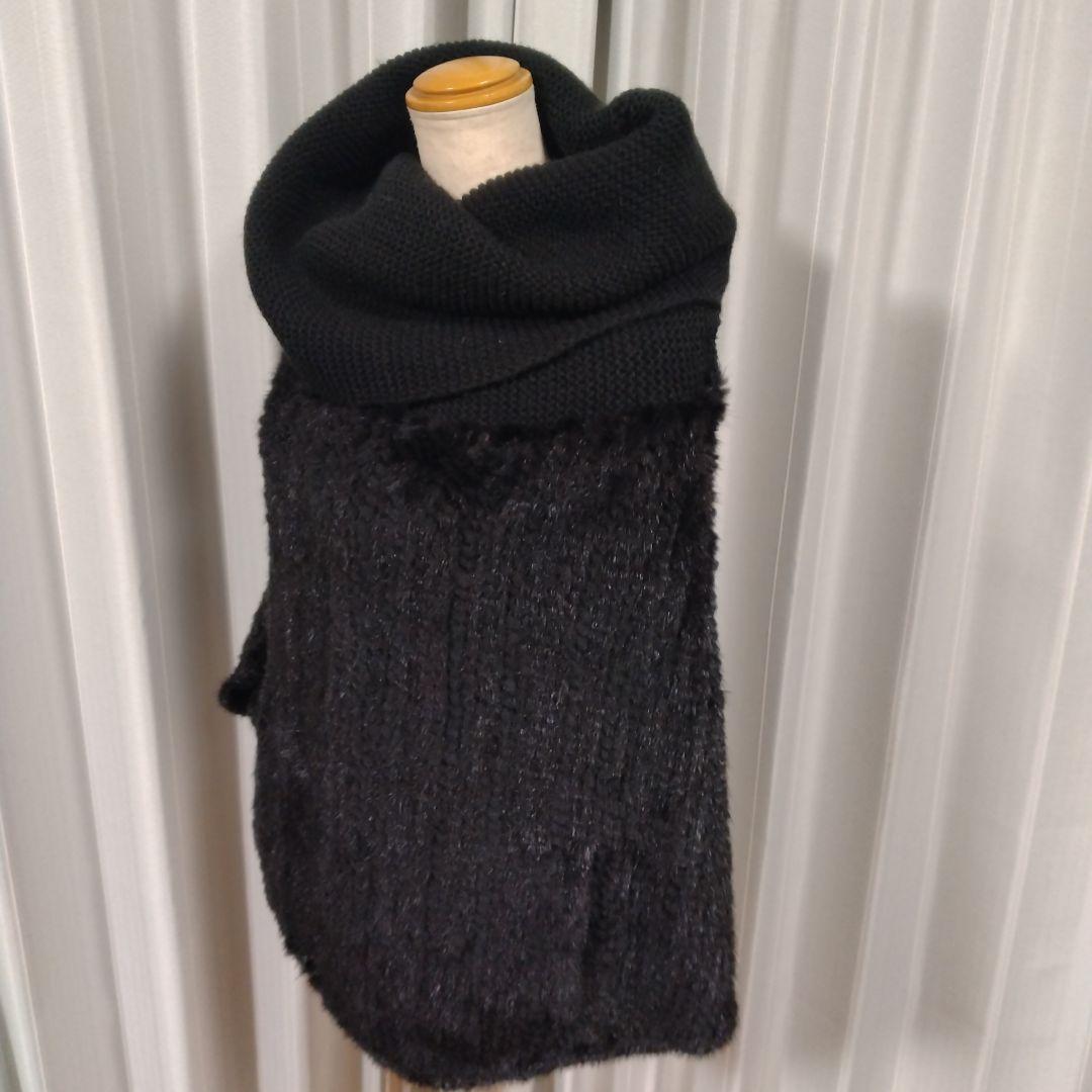 新品同様✩ミンク✩ポンチョ✩ブラック✩伸縮しますよ