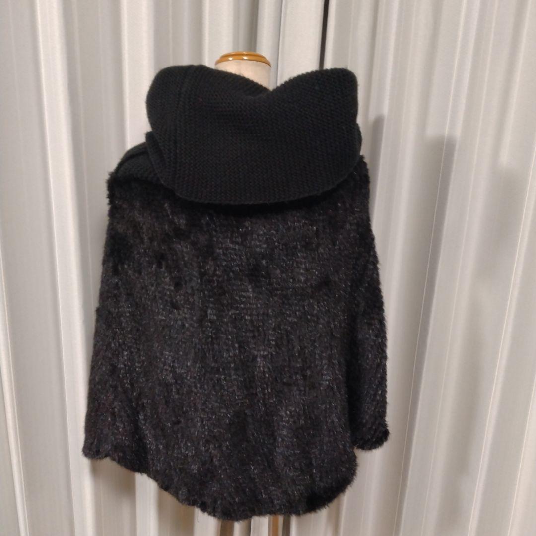 新品同様✩ミンク✩ポンチョ✩ブラック✩伸縮しますよ