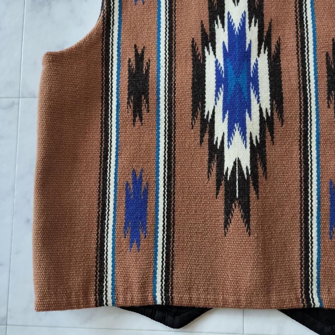 希少レア柄 センチネラ 40 ポインテッドチマヨベスト 裏地付き ブラウン L