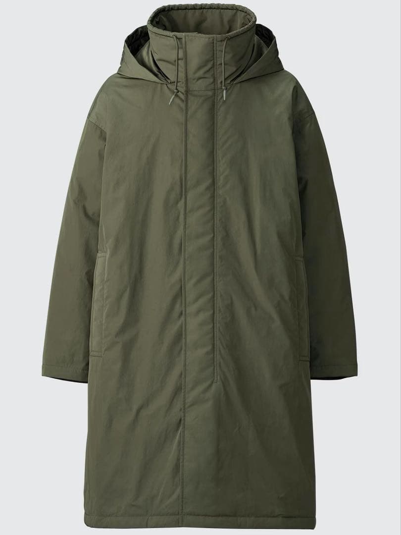 新品試着のみ　ユニクロC フーデッドコート　カーキ　XS