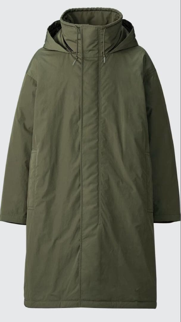 新品試着のみ　ユニクロC フーデッドコート　カーキ　XS