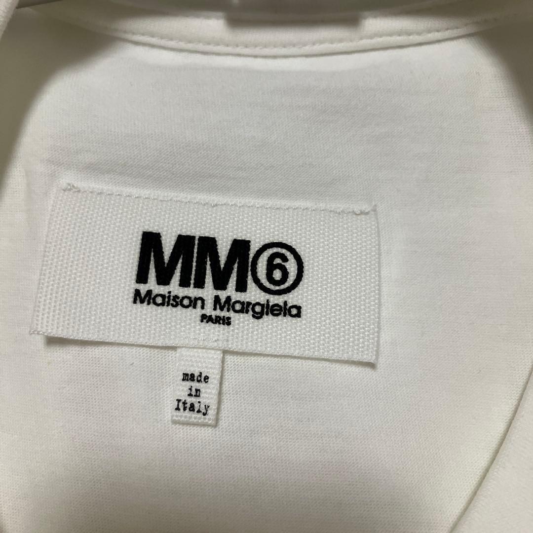 MM6 Maison Margiela ホワイト ロングスリーブ Tシャツ