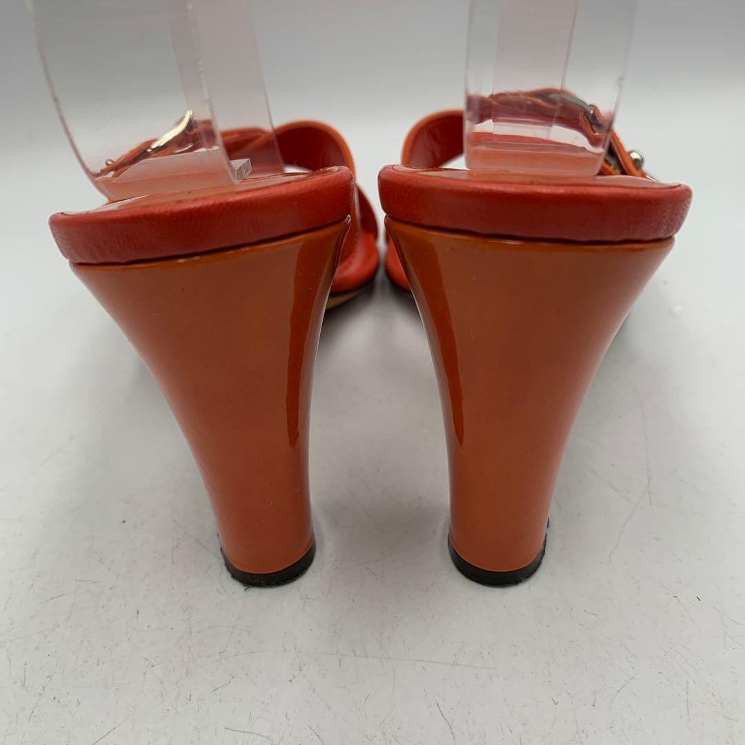 V955 ディオール サンダル 37 約23.5cm オレンジ