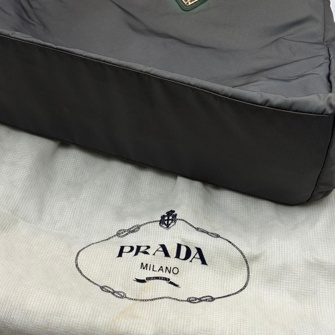 美品PRADAテスートアルデシア トートバッグ グレー A4可保存袋付き