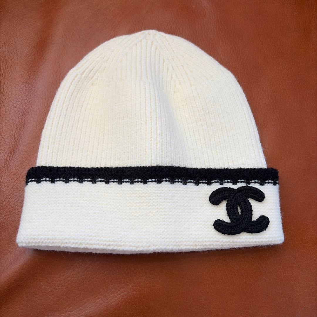 SALE CHANEL ニット帽　ホワイト