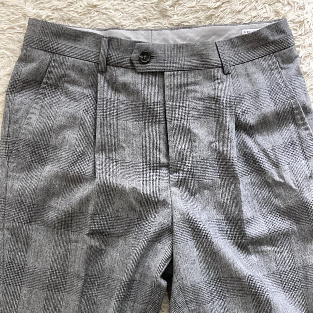 ブルネロクチネリ　パンツ　44　トラウザーズ　チェック　グレー