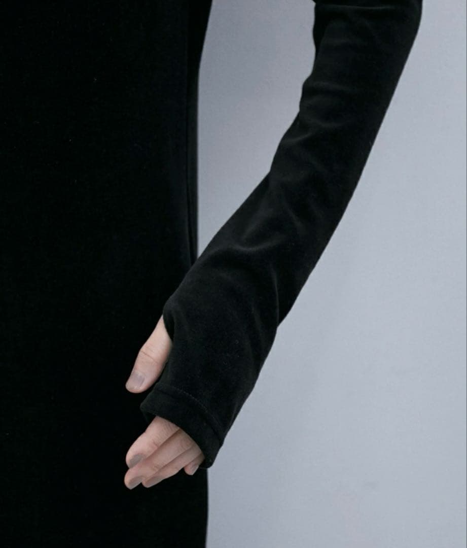 アダムエロペ フロントジップ ベロア BOTANICAL DYED DRESS