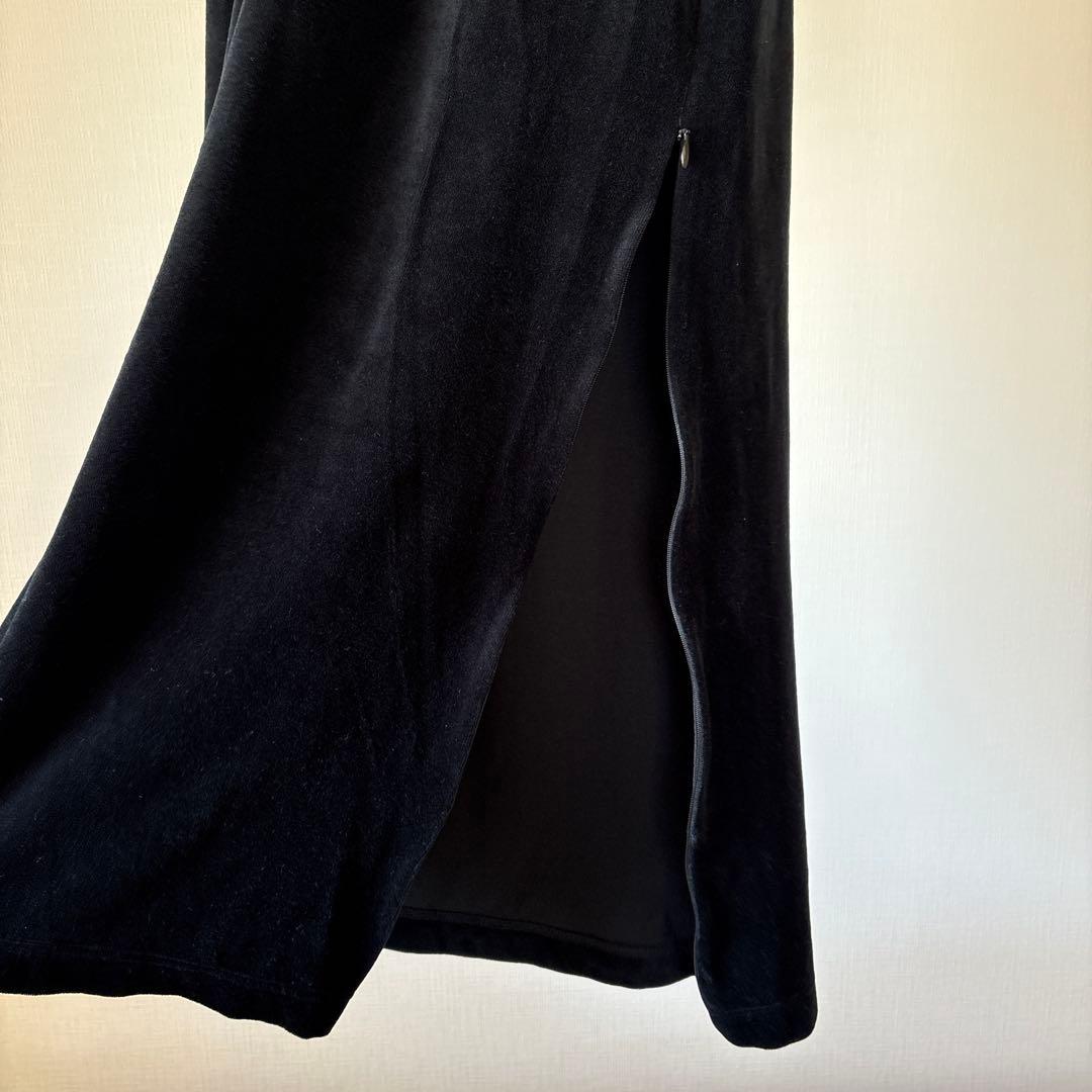 アダムエロペ フロントジップ ベロア BOTANICAL DYED DRESS