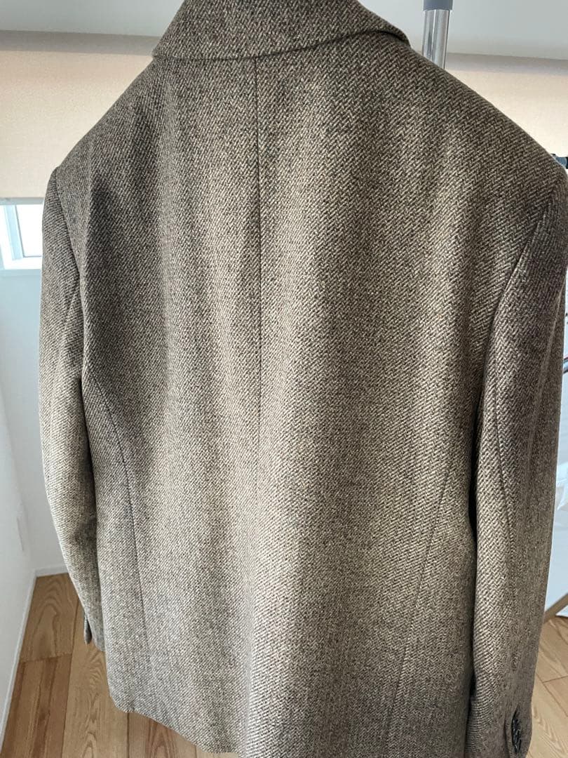 【値下】ベージュ36 Herringbone Wool Jacket anuke