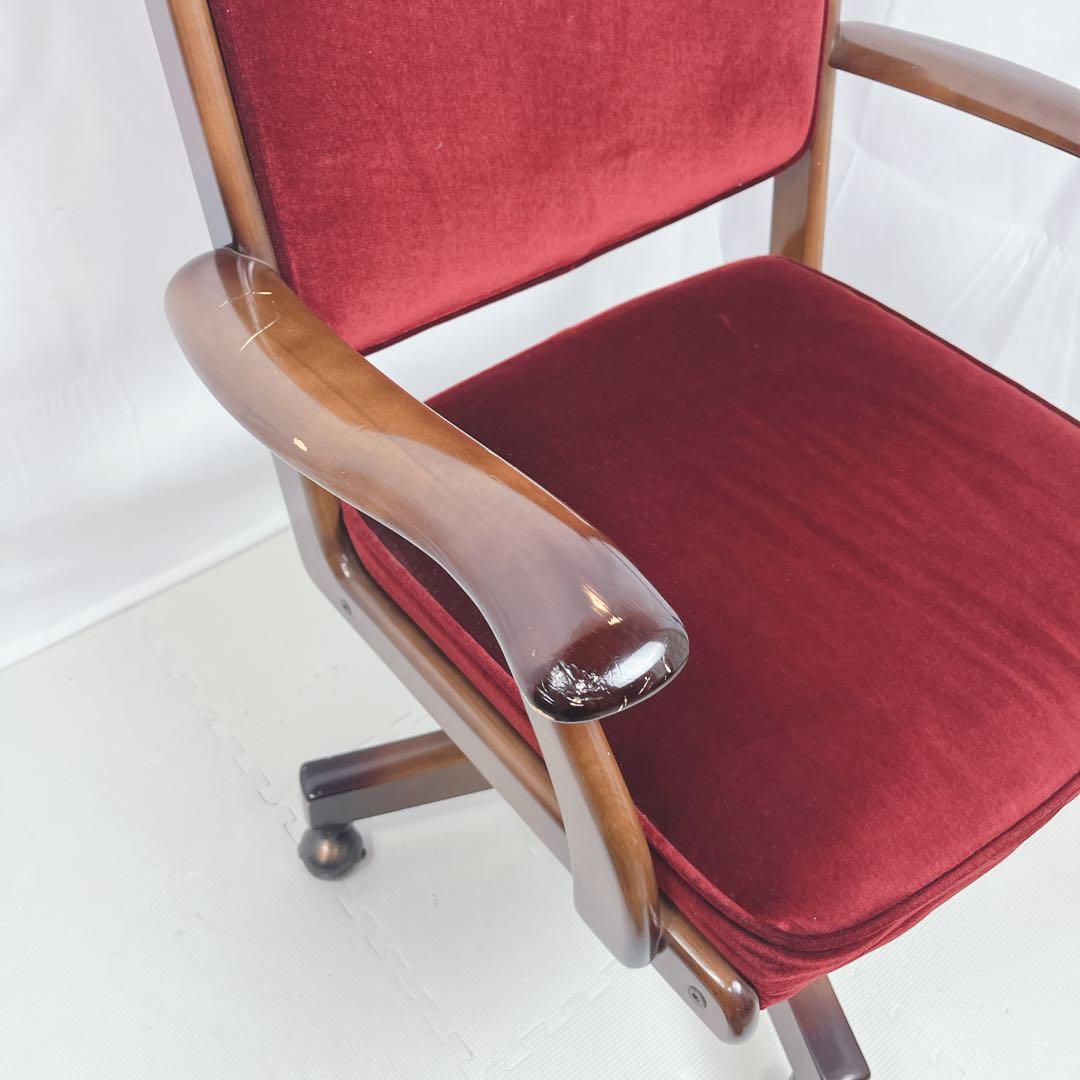 karimoku オールドカリモク コロニアル デスクチェア モケットレッド