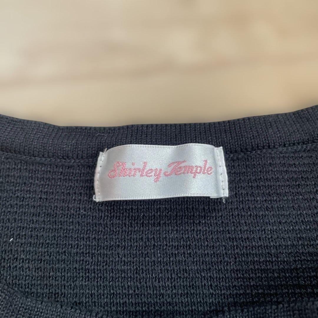 Shirley Temple 黒いフリル付きドレス 120cm