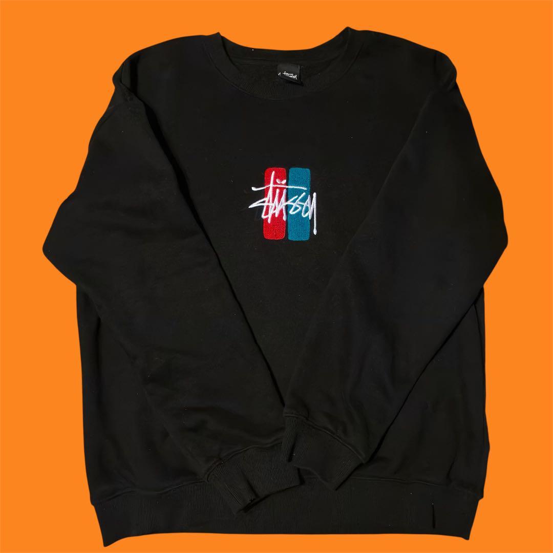 stussy ステューシー スウェット センターロゴ 刺繍　裏起毛　コットン