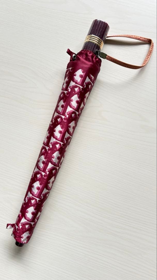 美品✨Dior クリスチャンディオール 傘 ロゴ柄 ヴィンテージ トロッター　赤