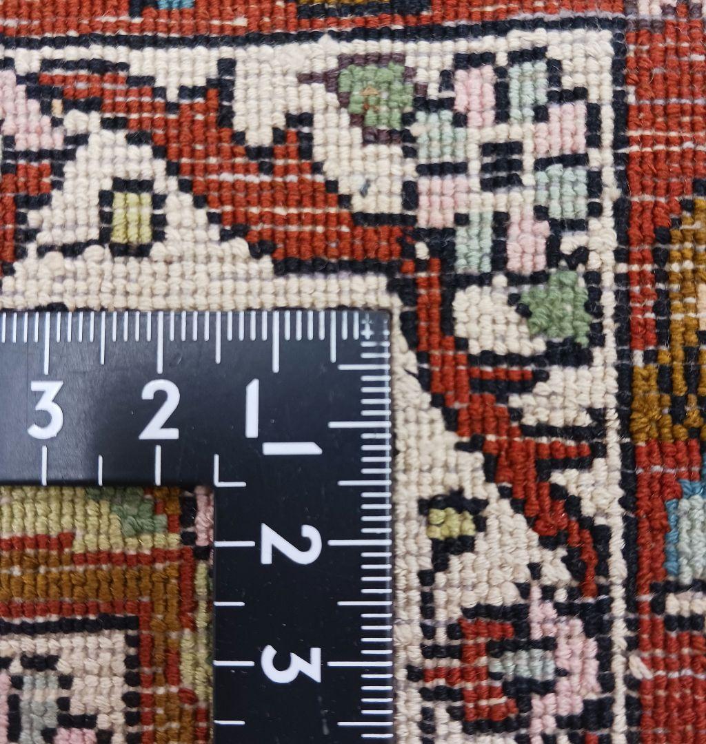 Y3253 インド絨毯 シルク×コットン 手織り 186×119㎝ マット