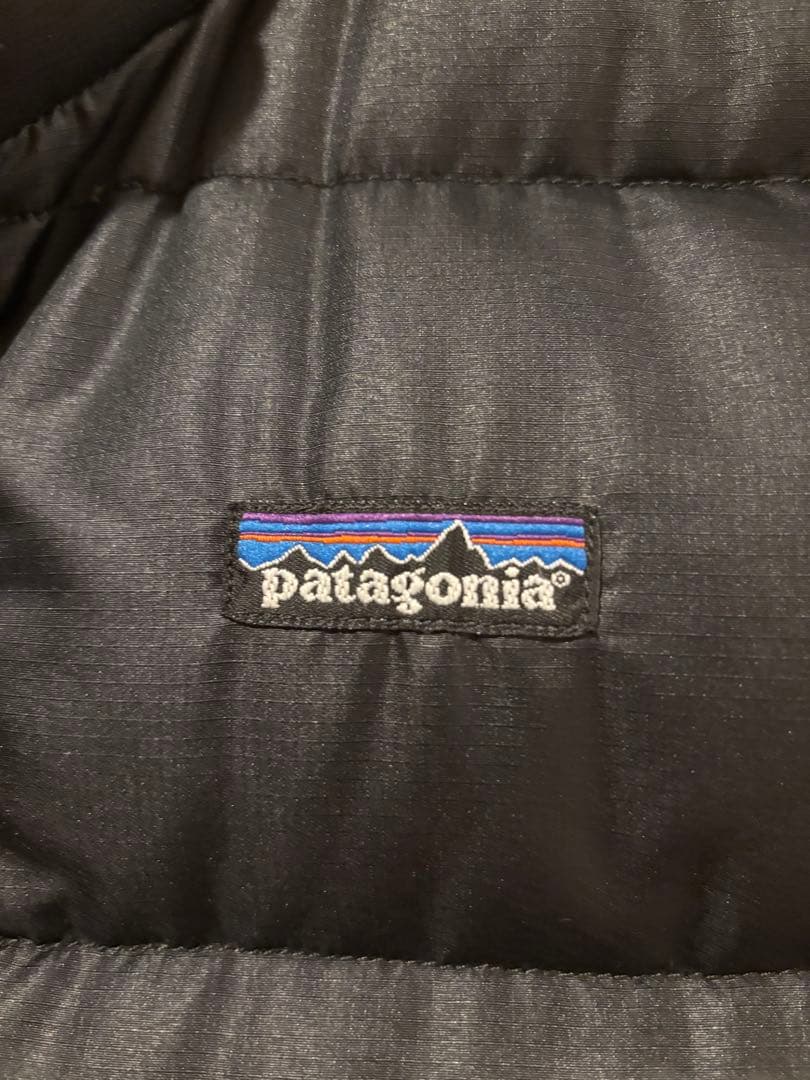【美品】patagonia 黒 オールドグースダウンベスト ドローコード 00s