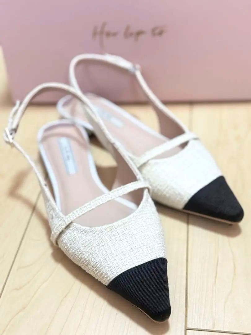 靴 Tweed Slingback Flats Her lip to