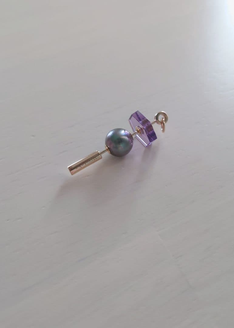 Hirotaka アメジスト スピアピアス用パーツ K18 ヘキサゴン