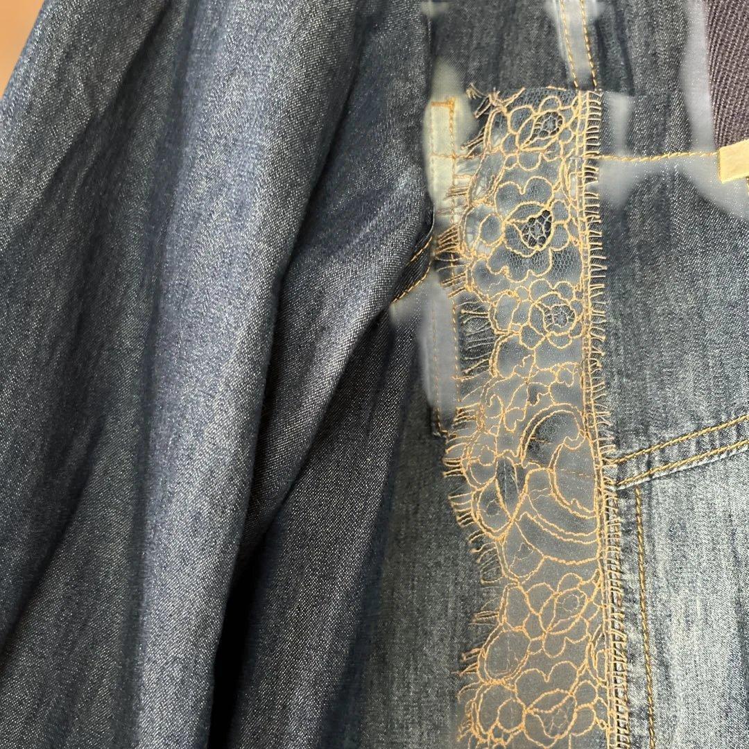 インポートロッサ デニムジャケット　フード付きワンピース　春夏羽織り 綿100%