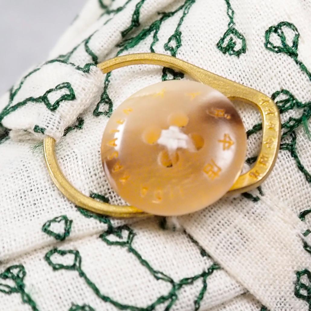 美品 イイダ傘店 日傘 ぺんぺん草 綿麻 刺繍 総柄 UVカット加工 45cm