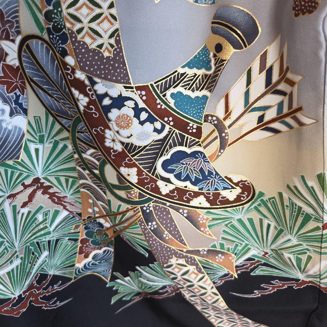 No63 正絹　男の子お祝い着物　長襦袢付き　産着　七五三