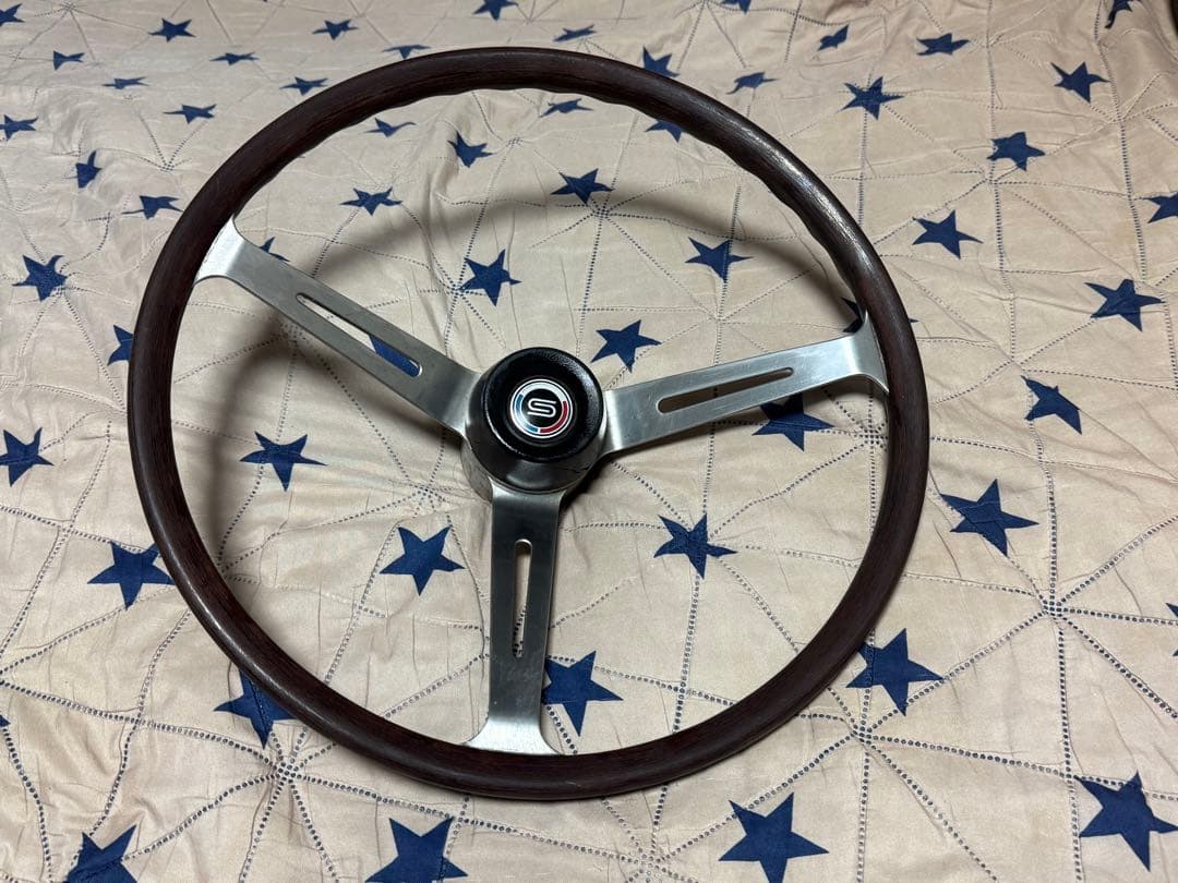 旧車サニーSUNNYウッド調3本スポークステアリング