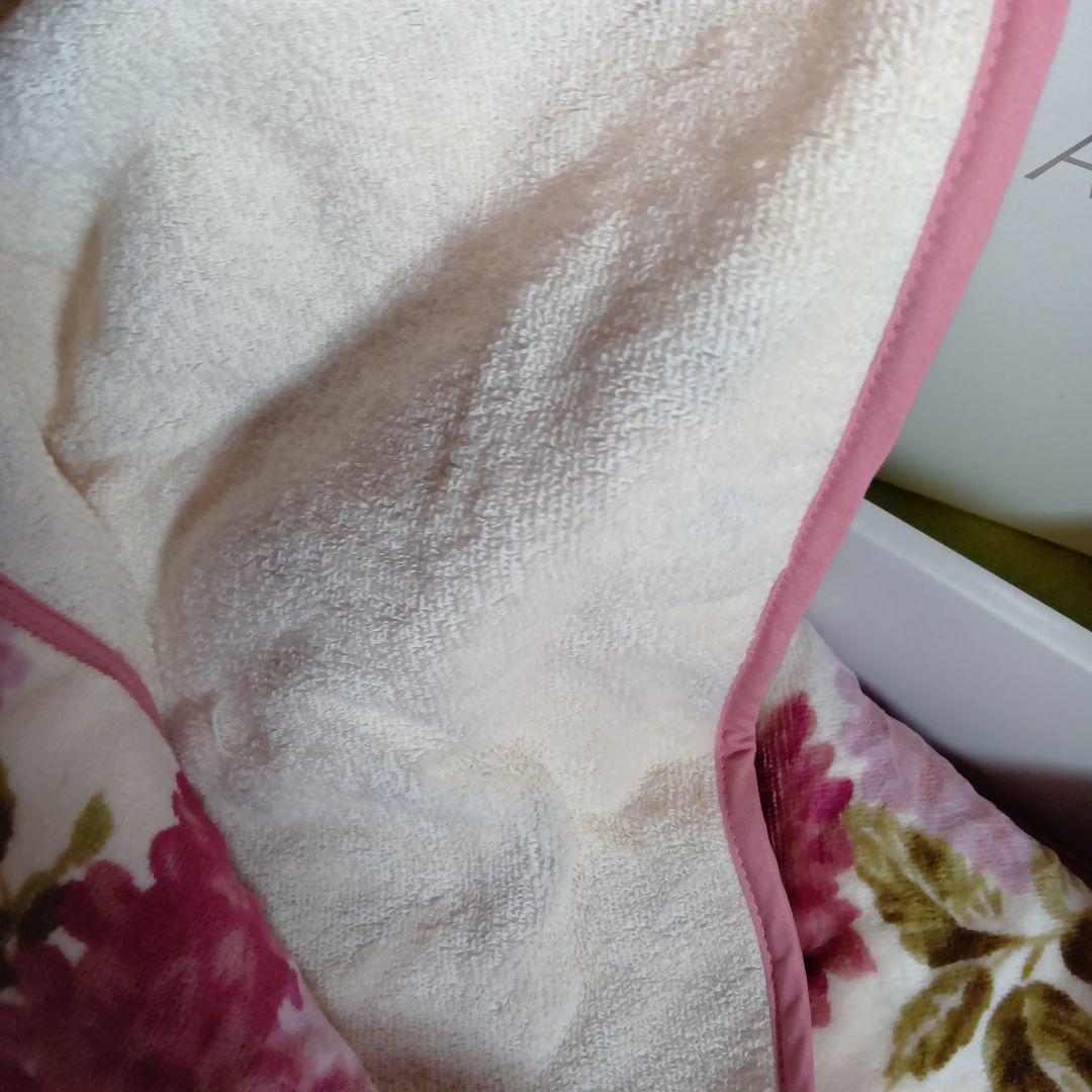 ホットマン タオルケット 日本製 大判 毛布 花柄 人気 レア ピンク 1秒