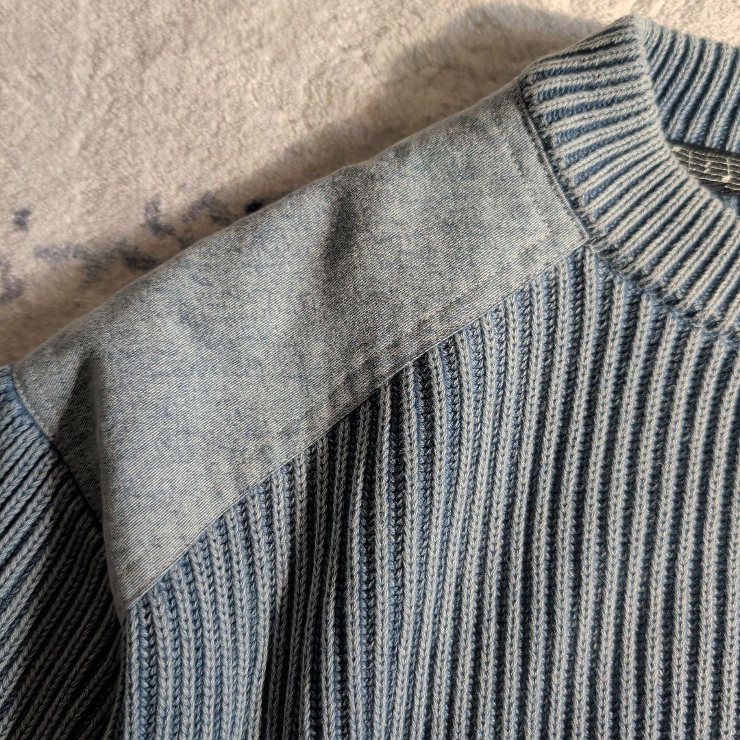 極美品 ナンバーナイン ミリタリーニット リブ編みセーター 厚手 カシミヤ混