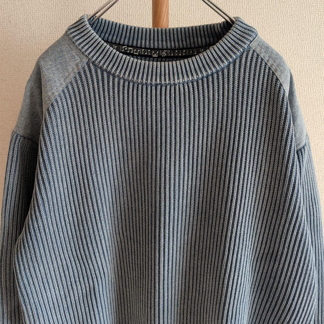 極美品 ナンバーナイン ミリタリーニット リブ編みセーター 厚手 カシミヤ混