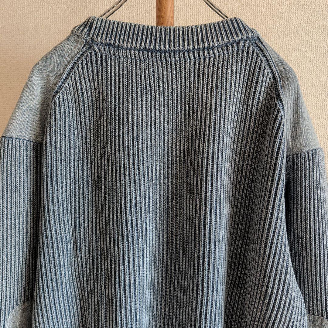 極美品 ナンバーナイン ミリタリーニット リブ編みセーター 厚手 カシミヤ混