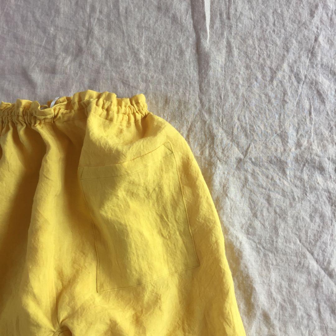 リネンのもんぺ　イエロー