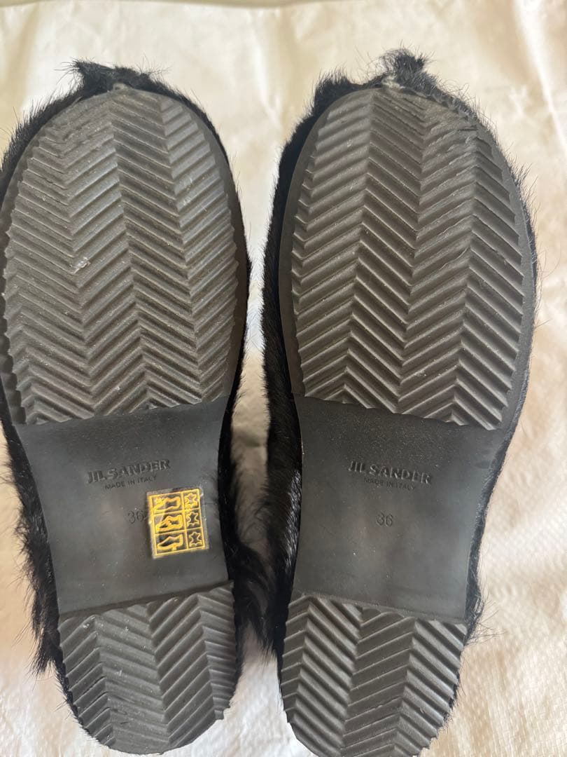 最終処分セール‼️JIL SANDER ブラックファーサンダル