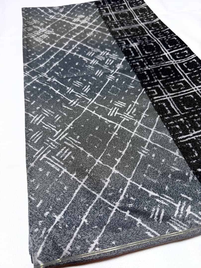 高級 袋帯 正絹 全通柄 西陣紹絕織 ブラック シャレ帯 洒落帯 訪問着 お召し