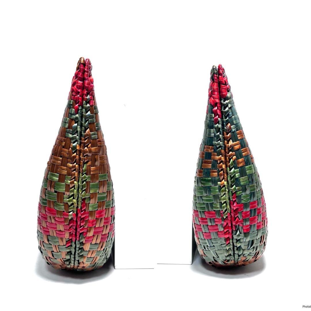 【美品】RODO ITALY ロド/ラタン 編込み/マルチカラー/ハンドバッグ
