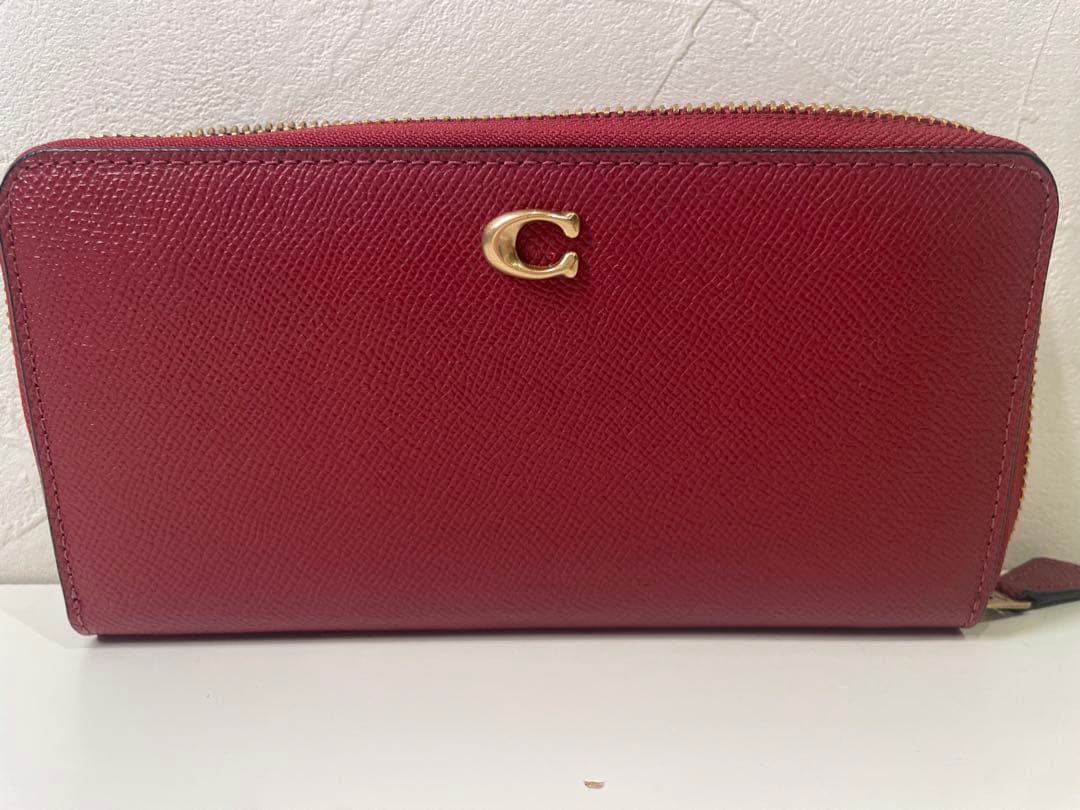 【新品未使用】COACH アコーディオン ジップ ウォレット　ボルドー