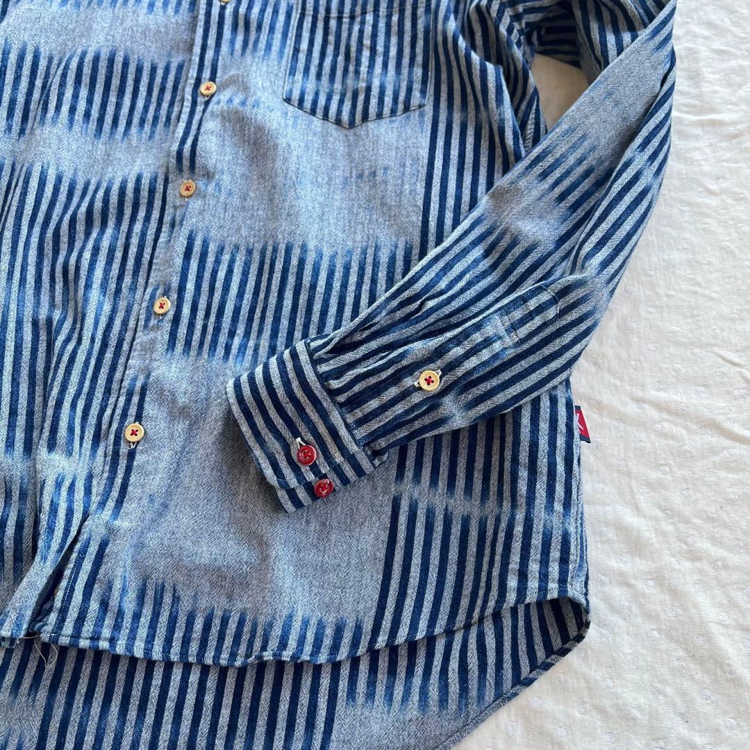 カスリラ kasurira 備後節織 ゆったりカジュアル シャツ 藍染