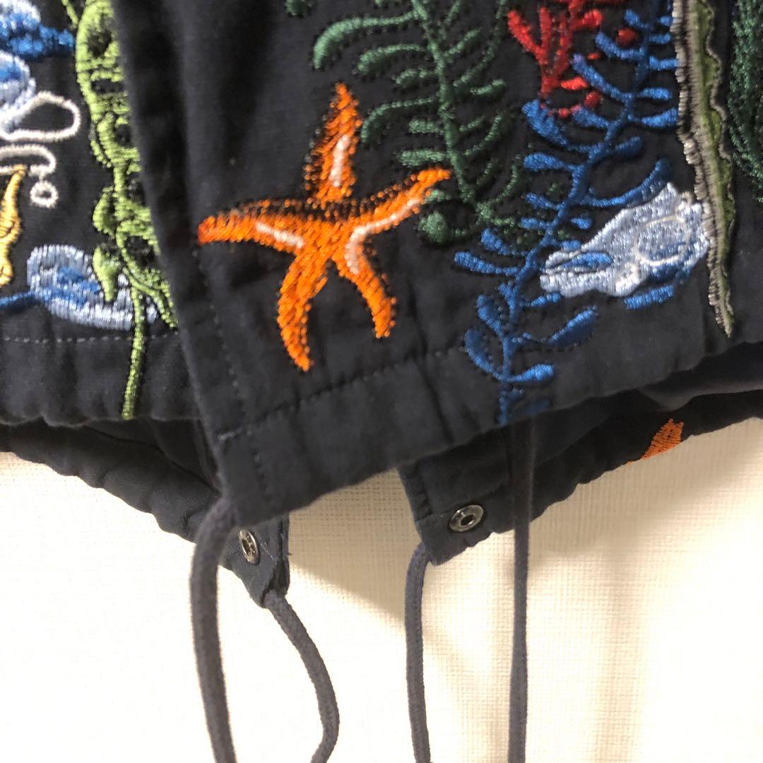 GO SLOWCARAVANゴースローキャラバンパネル刺繍モッズコートネイビー2