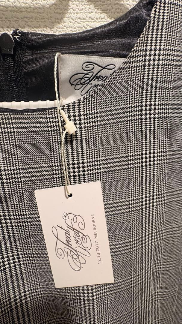 トリートユアセルフ tartan check balloon one-piece