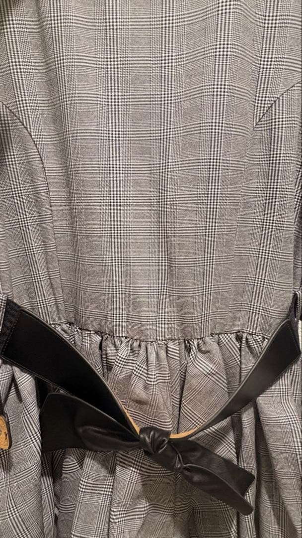 トリートユアセルフ tartan check balloon one-piece