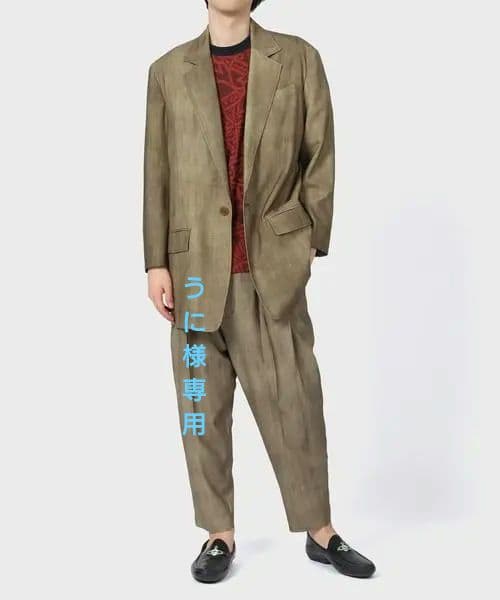 【美品】ヴィヴィアンウエストウッドマン　ベージュ系 プリーツ入り スラックス