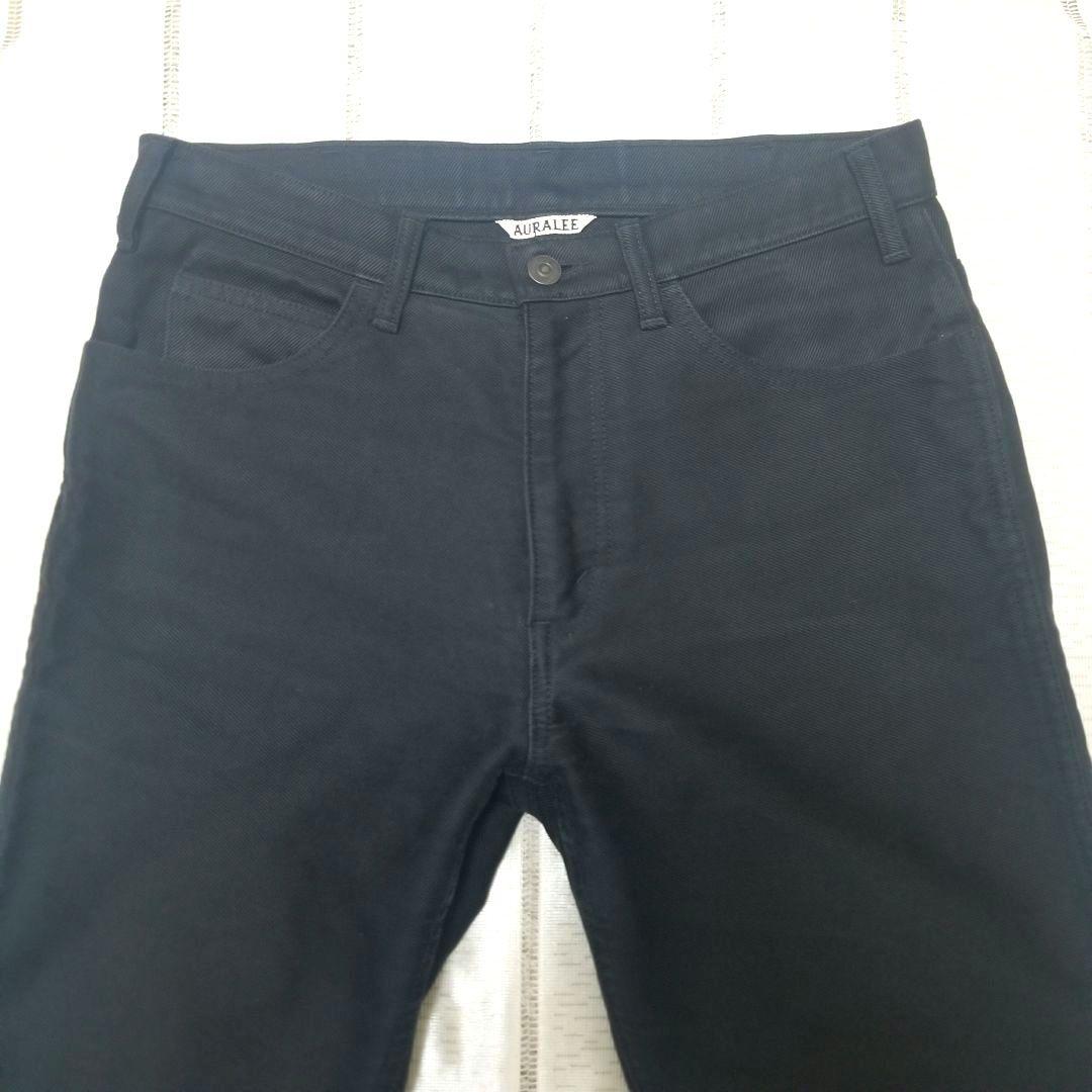 【美品】AURALEE フィンクスモールスキンパンツ ブラック 4